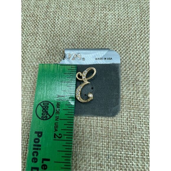 1928 Brand Brooch Pin Letter E with Rhinestones - Picture 4 of 6
